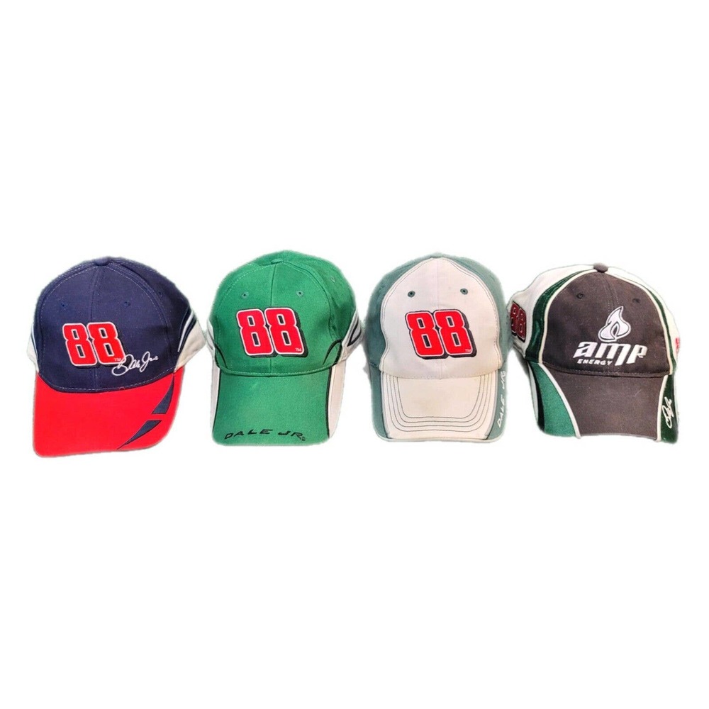 Lot Of 4 DALE EARNHARDT JR #88 Cap Hats National Guard - Adjustable Vintage Vtg